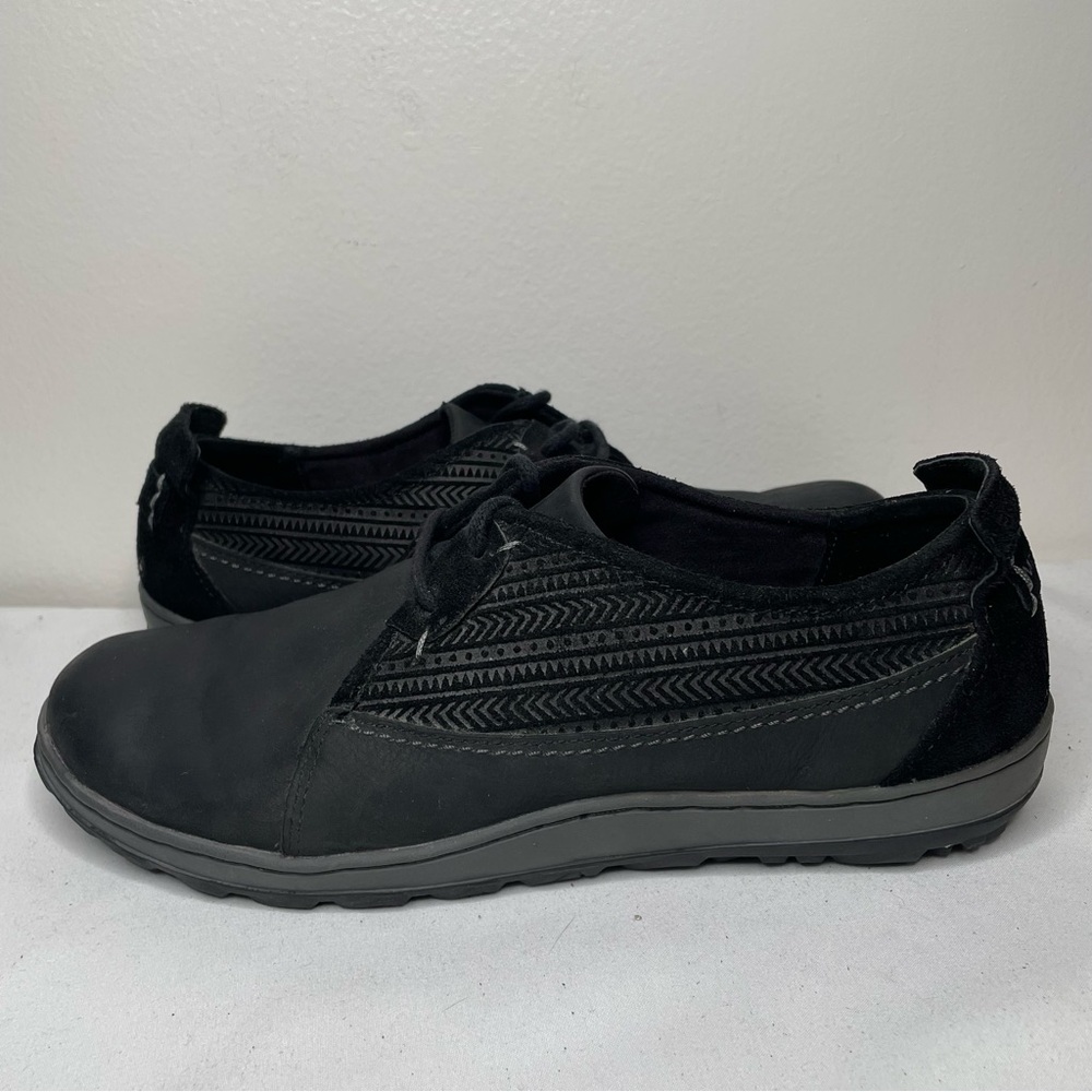 Merrell Ashland Tie Black Leather Suede Comfort Oxford Shoes Womens Size 7.5